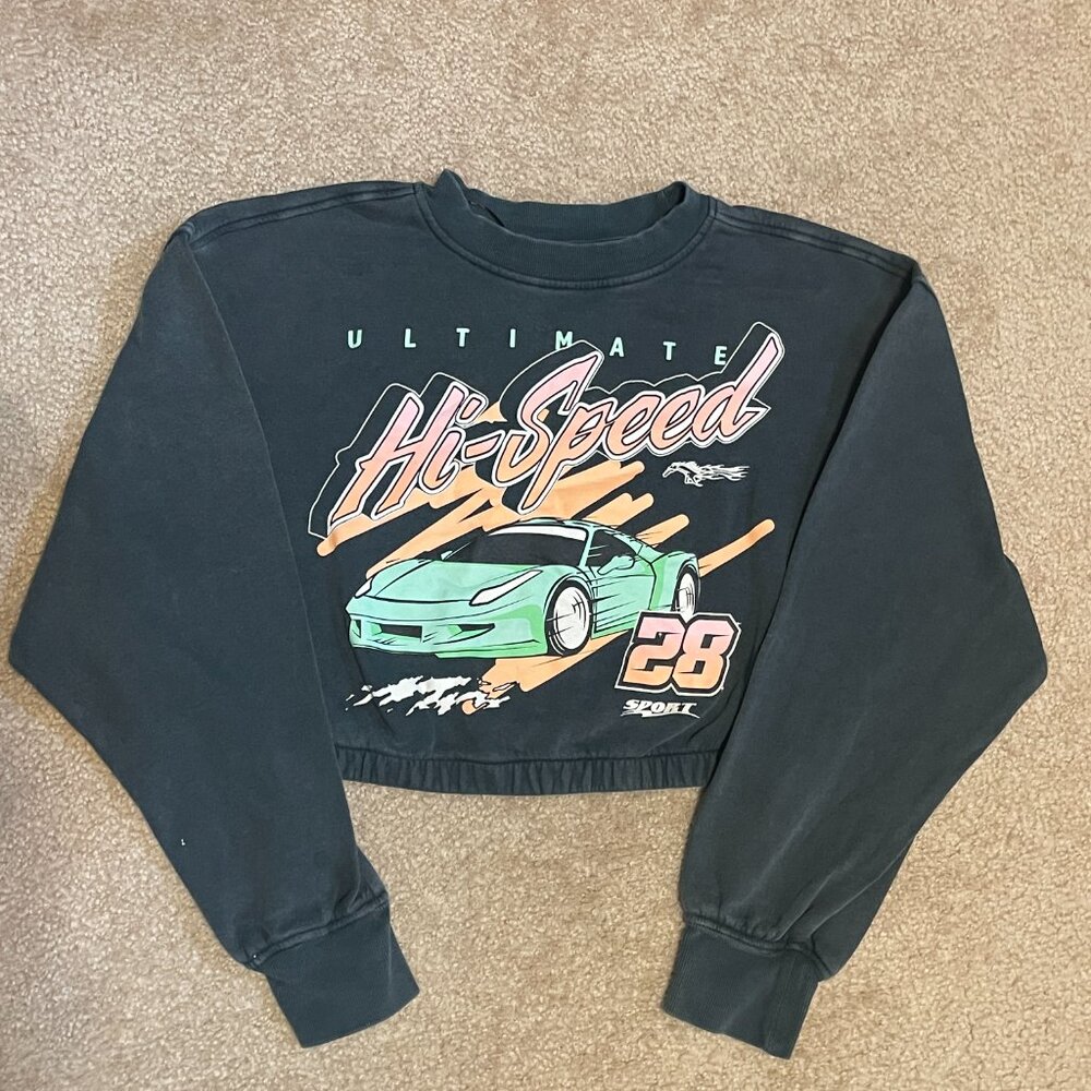 Cropped Sweatshirt Black-M-High Speed